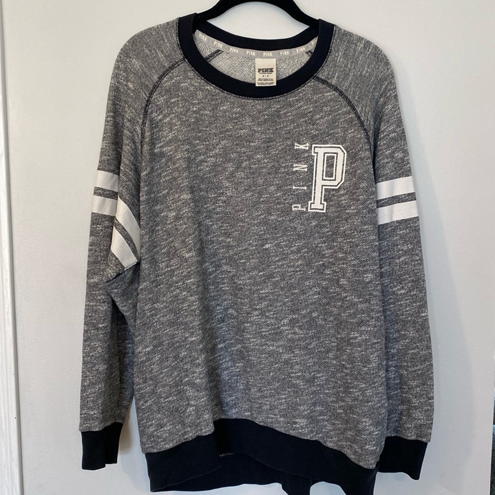 Pink Victoria’s Secret women’s grey oversized pullover size small